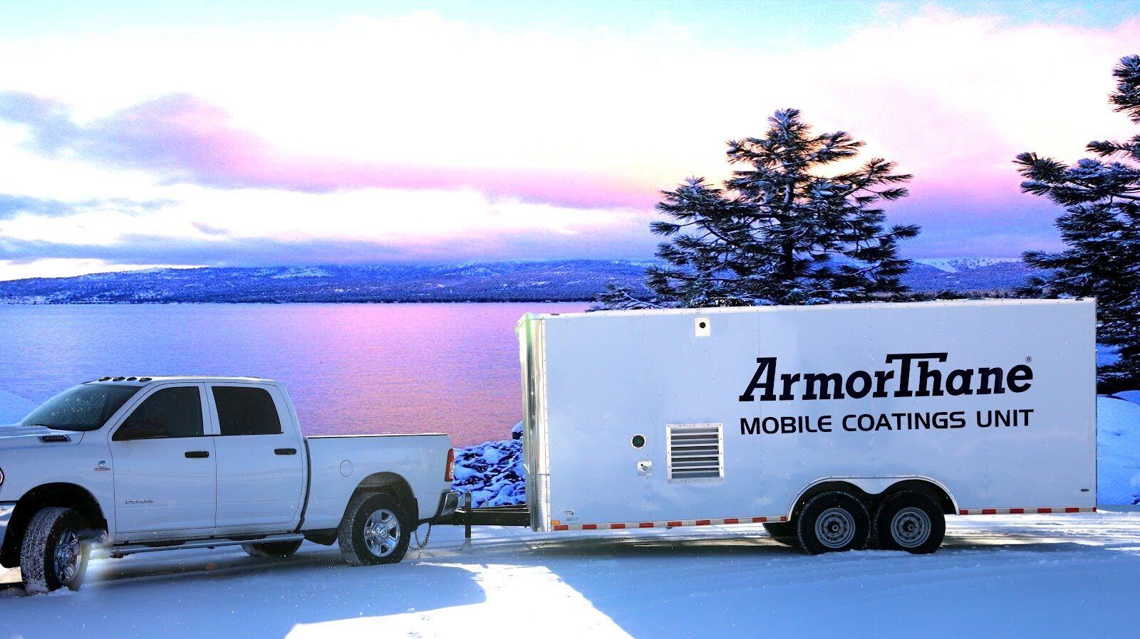 ArmorThane mobile coatings unit trailer and work truck