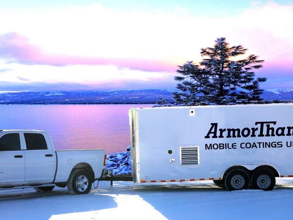 ArmorThane mobile coatings unit trailer and work truck